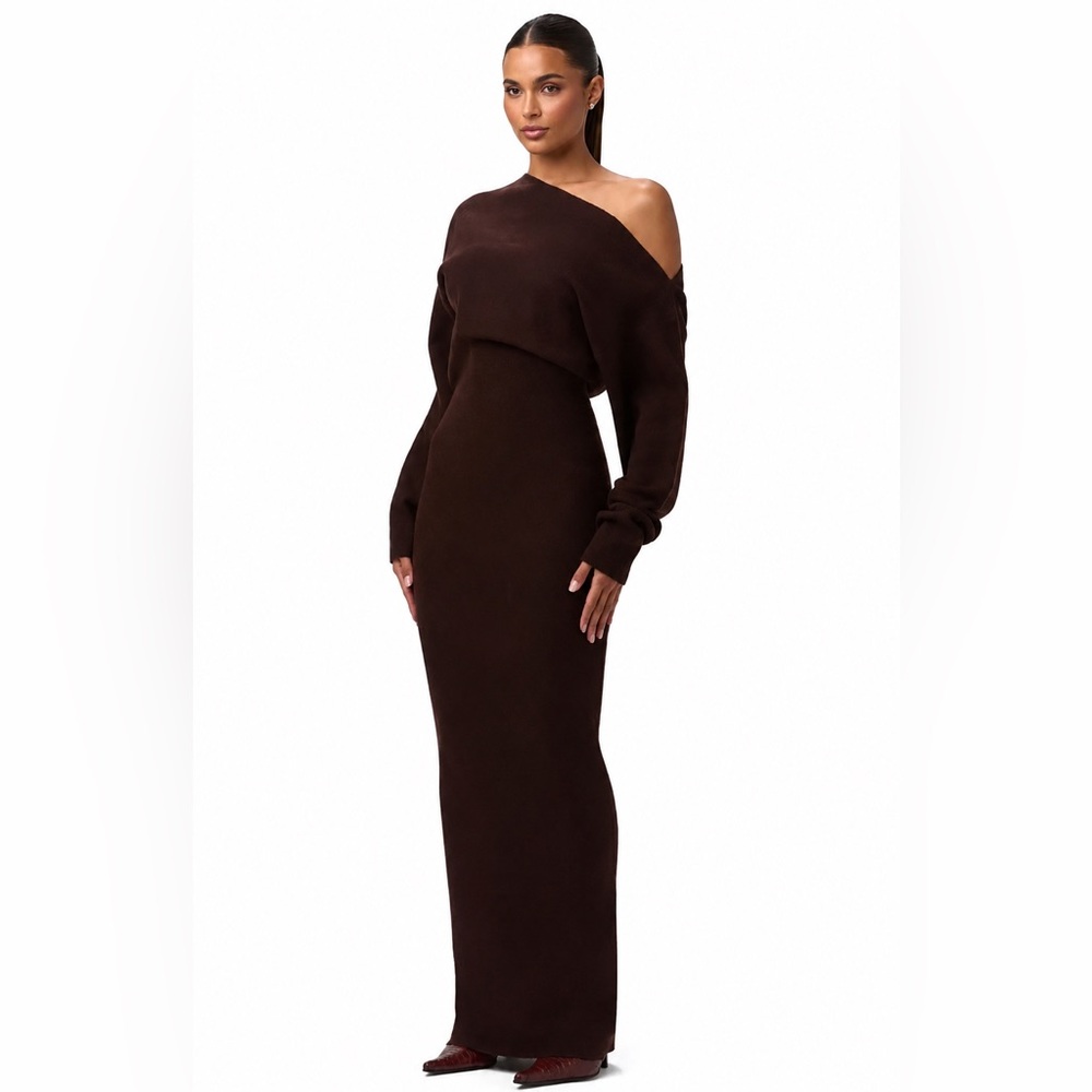 Naked Wardrobe Knit Off-Shoulder Sweater Maxi Dress - Picture 10 of 13